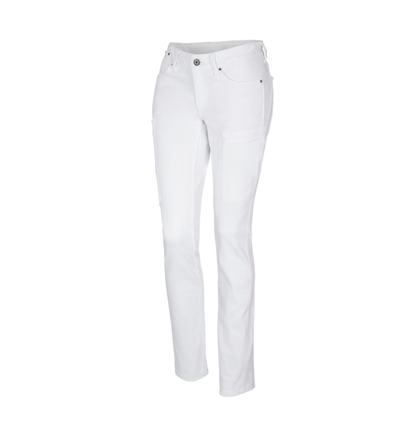 Work Trousers: e.s. 7-pocket jeans, ladies' + white 4