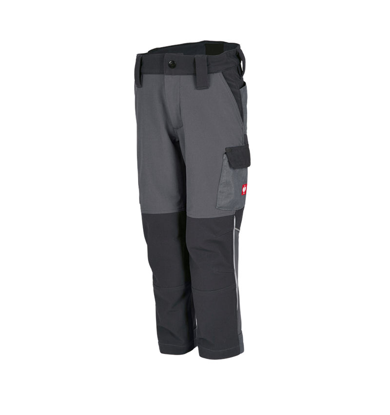 Trousers: Funct. cargo trousers e.s.dynashield, children's + cement/graphite
