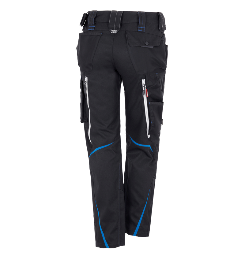 Work Trousers: Ladies' trousers e.s.motion 2020 winter + graphite/gentianblue 2