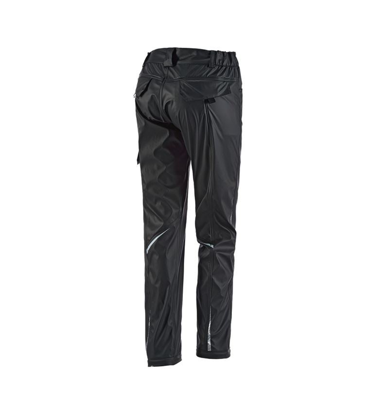 Work Trousers: Rain trousers e.s.motion 2020 superflex, ladies' + black/platinum 2