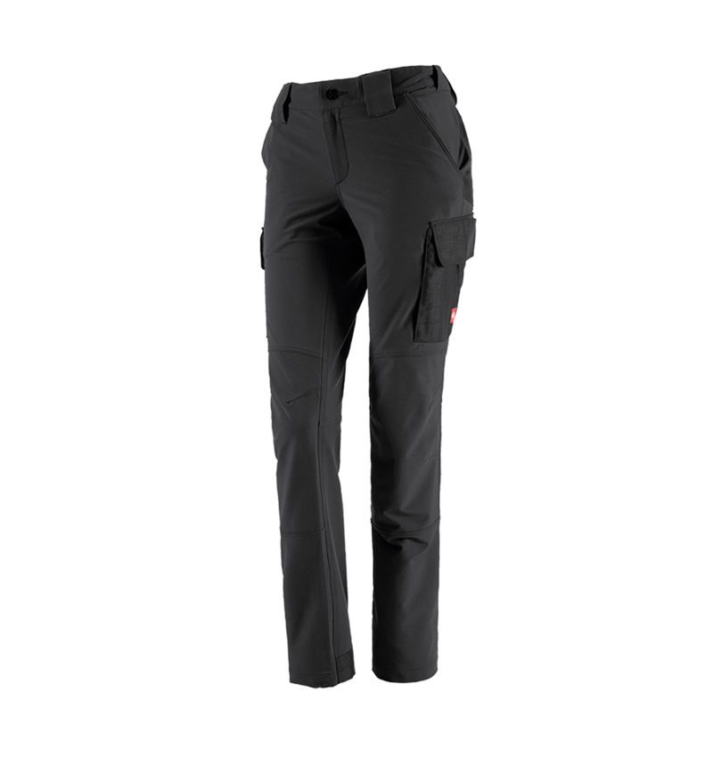 Work Trousers: Funct. cargo trousers e.s.dynashield solid, ladies + black 2