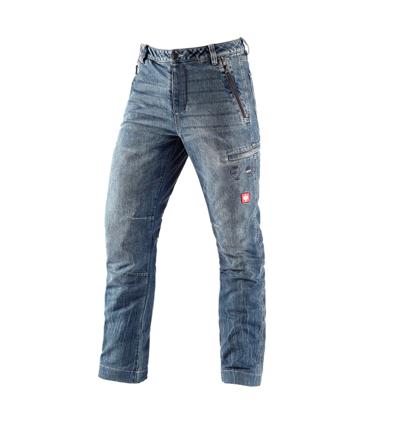 Arbejdsbukser: e.s. jeans med skærebeskyttelse til skoven + stonewashed 2