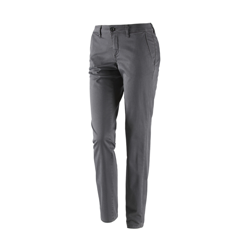 Work Trousers: e.s. 5-pocket work trousers Chino, ladies' + anthracite 2