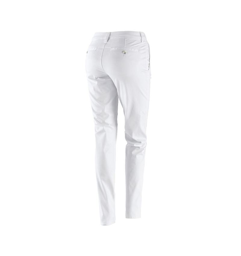 Work Trousers: e.s. 5-pocket work trousers Chino, ladies' + white 3