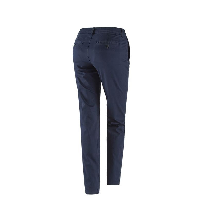 Work Trousers: e.s. 5-pocket work trousers Chino, ladies' + navy 3