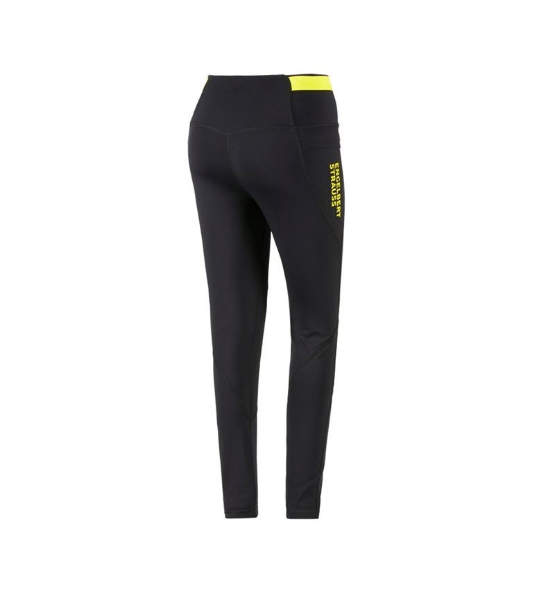 Work Trousers: Race tights e.s.trail, ladies' + black/acid yellow 5
