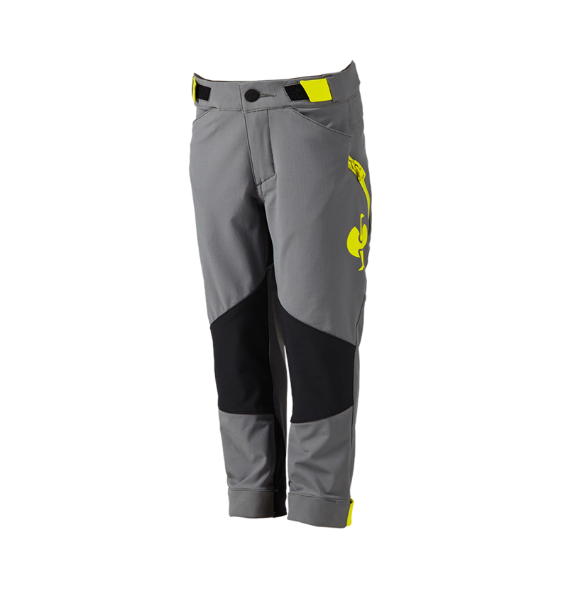 Trousers: Functional trousers e.s.trail, children's + basaltgrey/acid yellow 3
