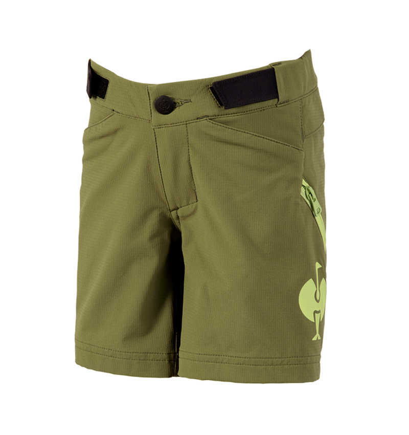 Shorts: Funktionsshort e.s.trail, børn + enebærgrøn/limegrøn 2