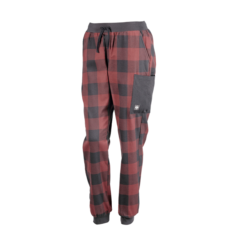 Tilbehør: e.s. Pyjama bukser, damer + oxidrød/karbongrå 5