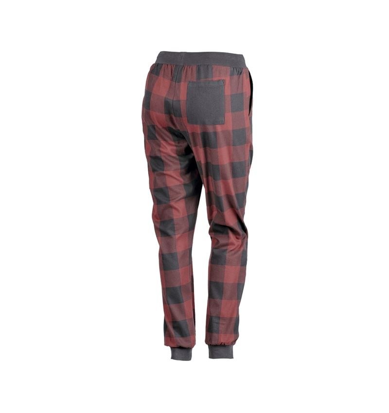Tilbehør: e.s. Pyjama bukser, damer + oxidrød/karbongrå 6