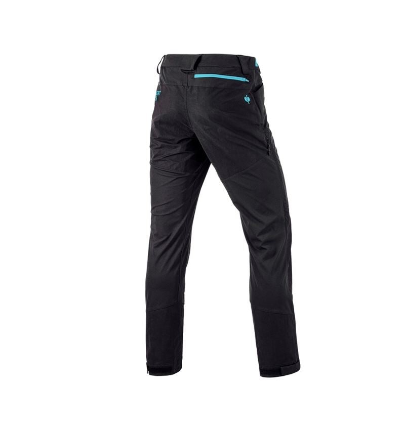 Work Trousers: Hybrid functional trousers e.s.trail + black/lapisturquoise 6