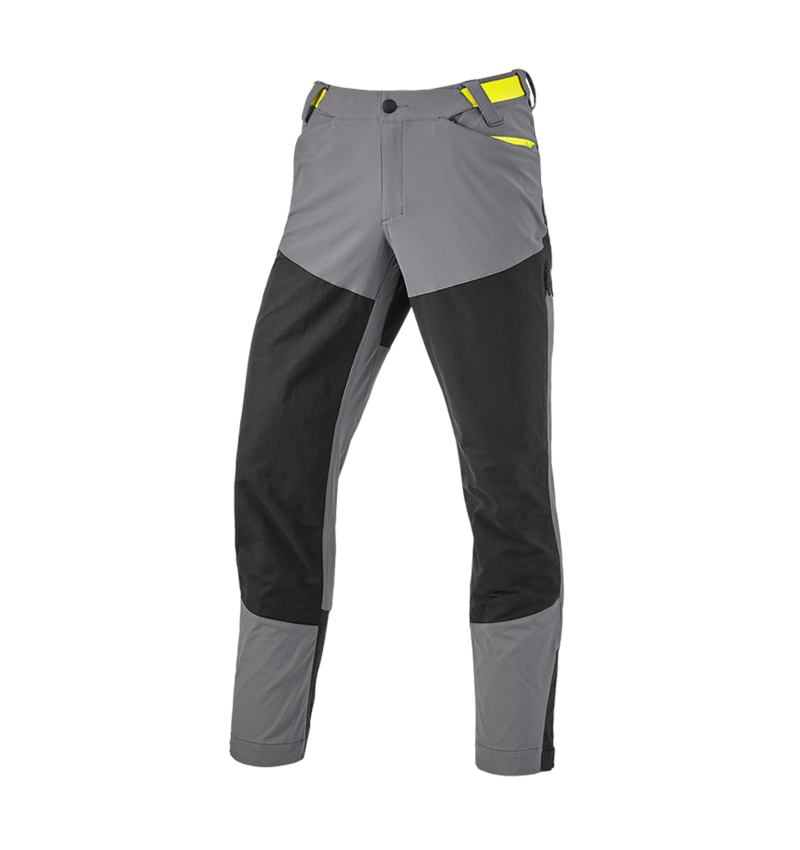 Clothing: Hybrid functional trousers e.s.trail + basaltgrey/acid yellow 5