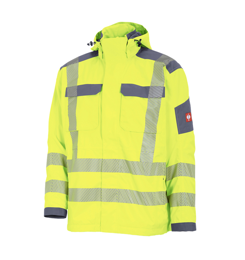 Work Jackets: High-vis functional jacket e.s.prestige + high-vis yellow/grey 1