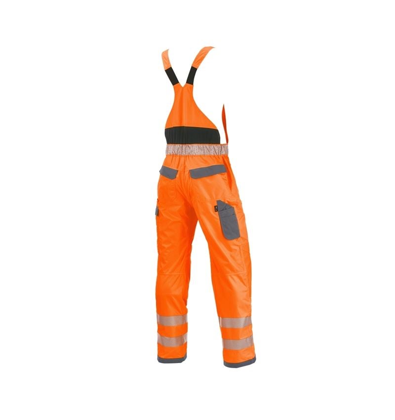 Work Trousers: High-vis functional bib & brace e.s.prestige + high-vis orange/grey 1