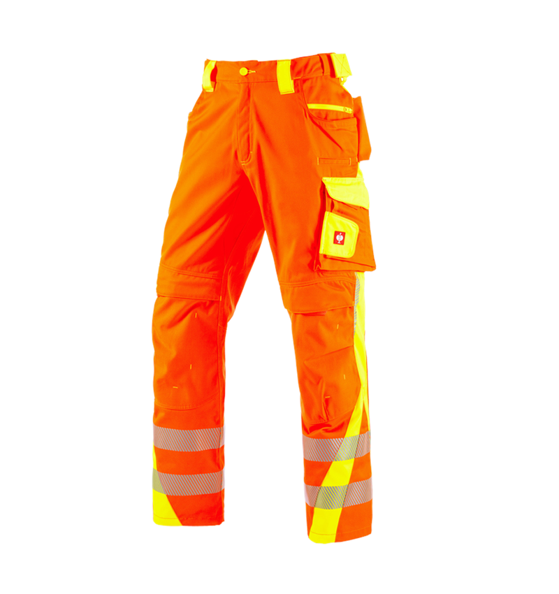 Work Trousers: High-vis trousers e.s.motion 2020 winter + high-vis orange/high-vis yellow 2