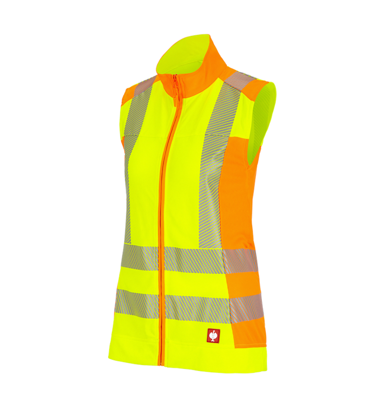 Work Body Warmer: High-vis funct.bodywarmer e.s.motion 2020, ladies' + high-vis yellow/high-vis orange 2