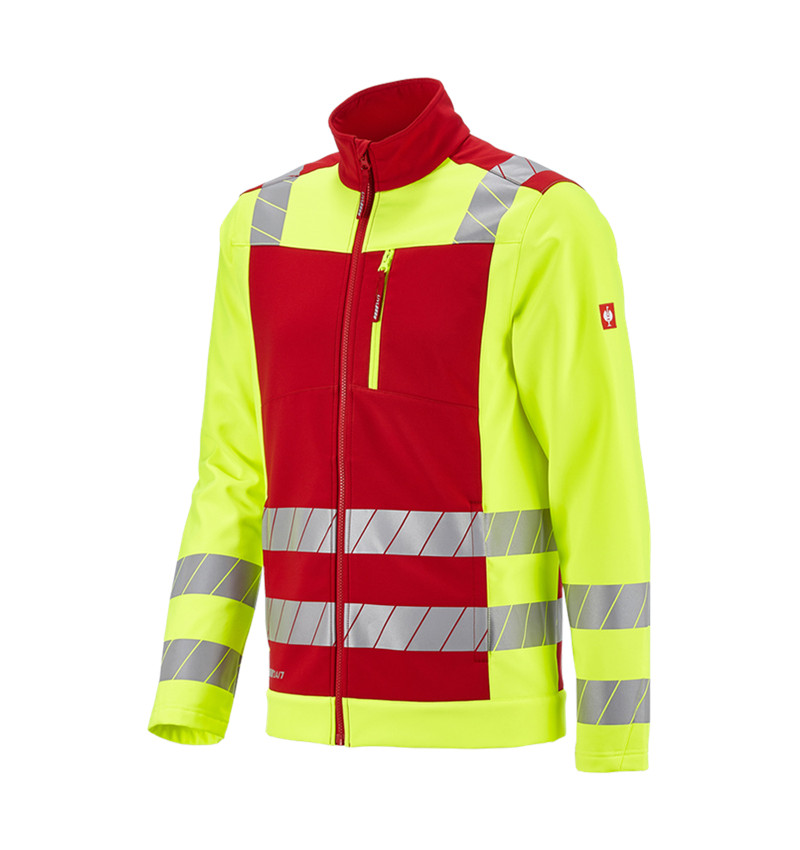 Work Jackets: High-vis softshell jacket e.s.motion 24/7 + red/high-vis yellow 4