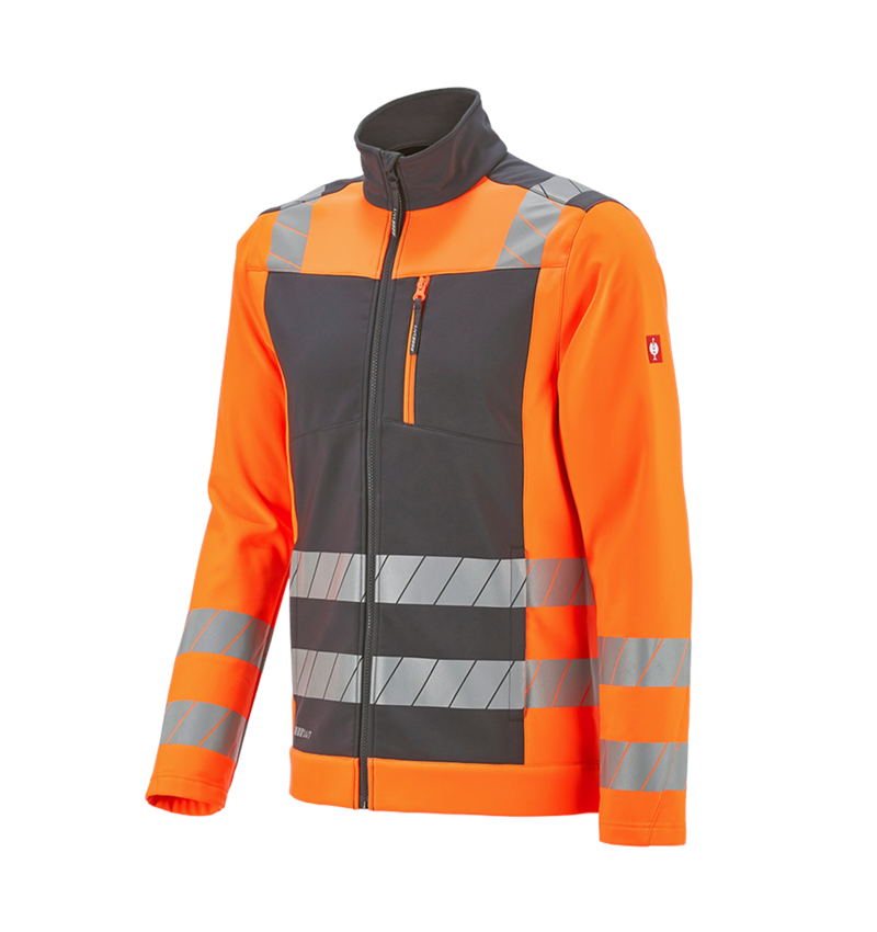 Clothing: High-vis softshell jacket e.s.motion 24/7 + anthracite/high-vis orange 8