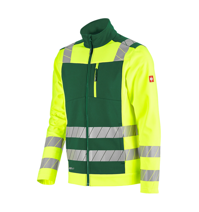 Topics: High-vis softshell jacket e.s.motion 24/7 + green/high-vis yellow 6