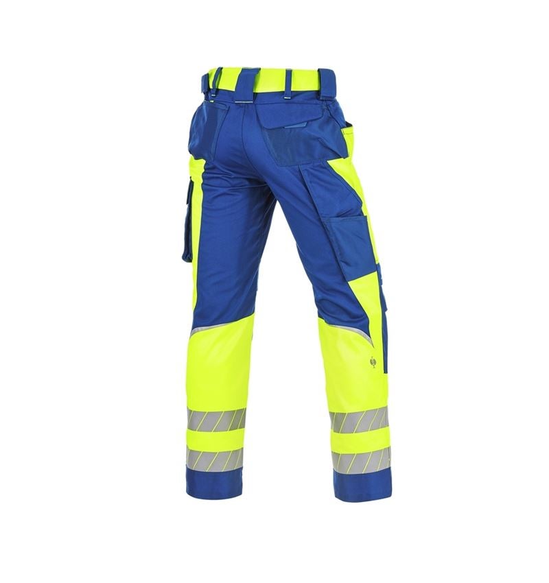 Clothing: High-vis trousers e.s.motion 24/7 + royal/high-vis yellow 7