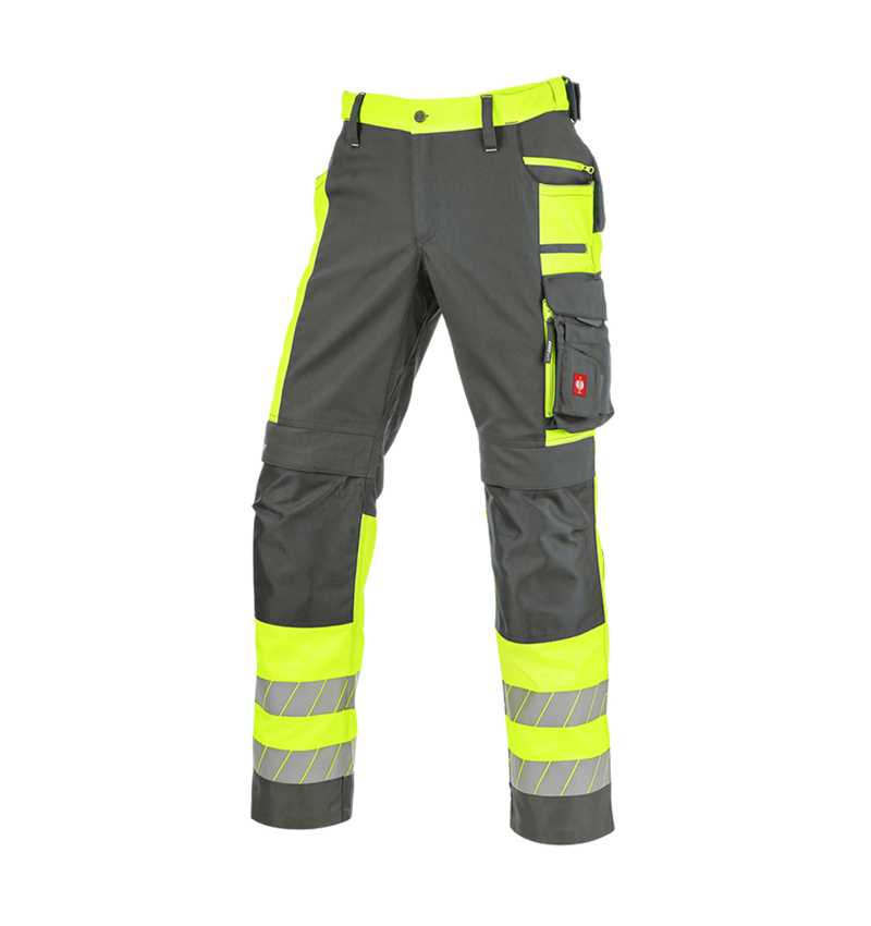 Clothing: High-vis trousers e.s.motion 24/7 + anthracite/high-vis yellow 12