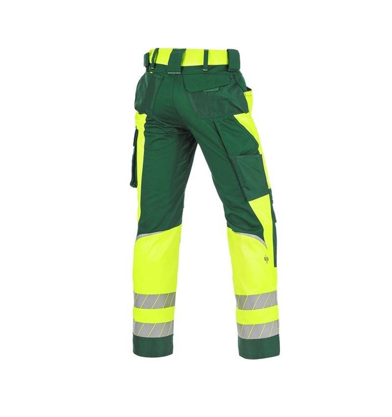 Clothing: High-vis trousers e.s.motion 24/7 + green/high-vis yellow 13