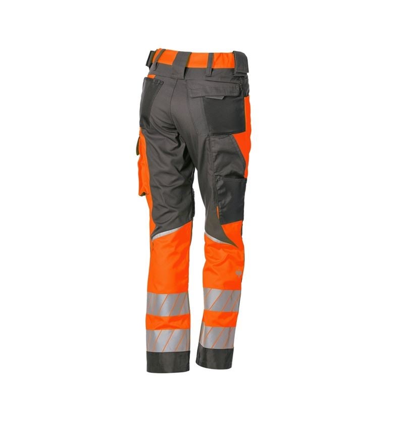 Work Trousers: High-vis trousers e.s.motion 24/7, ladies’ + anthracite/high-vis orange 7