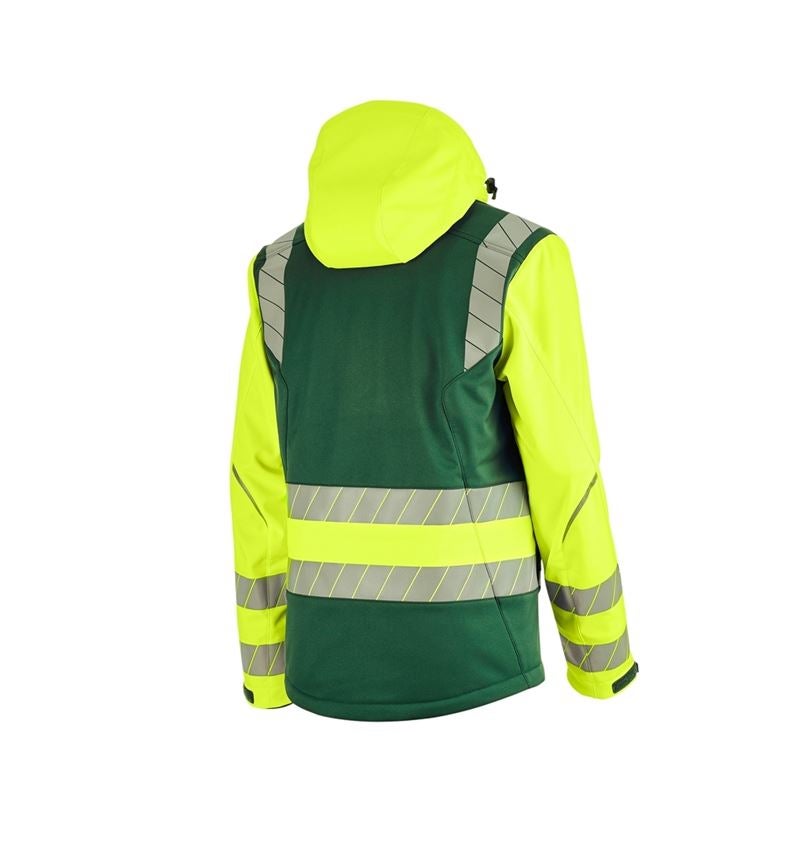 Clothing: High-vis winter softshell jacket e.s.motion 24/7 + green/high-vis yellow 5