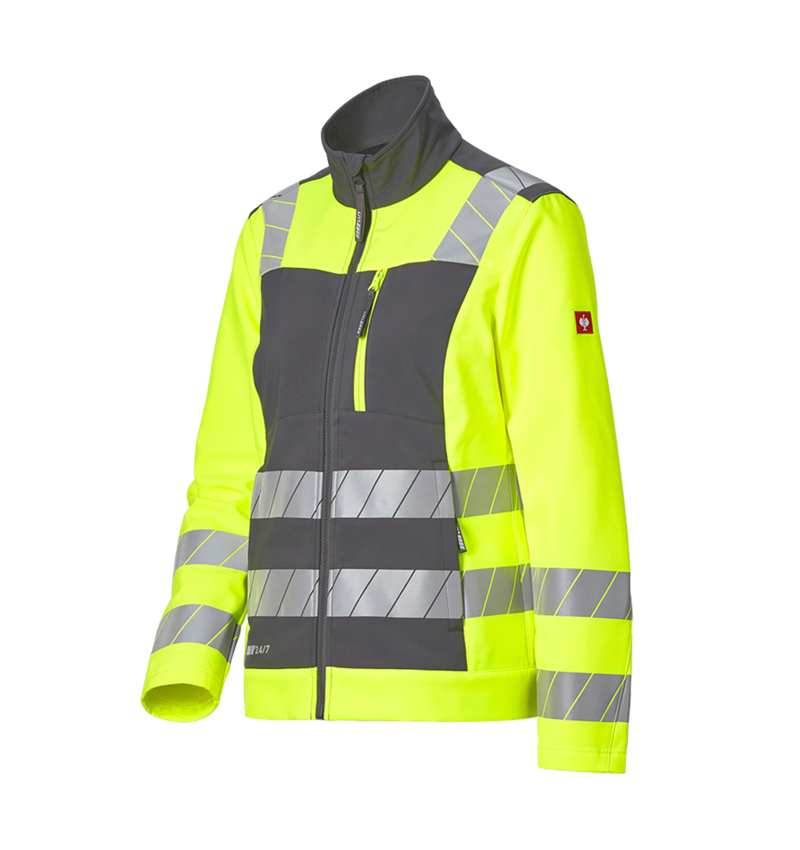 Clothing: High-vis softshell jacket e.s.motion 24/7, ladies' + anthracite/high-vis yellow 5