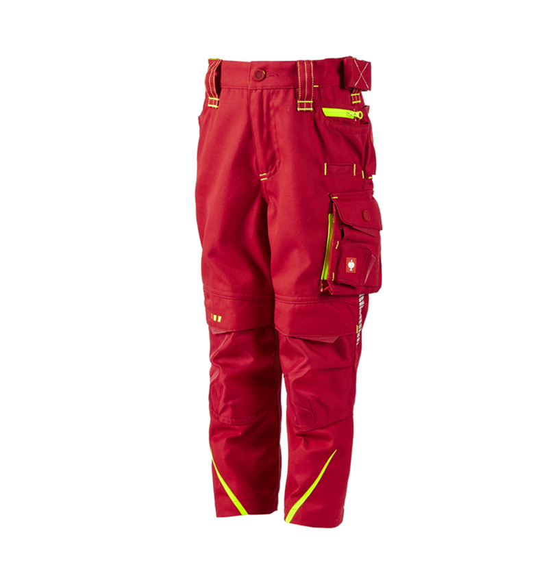Trousers: Trousers e.s.motion 2020, children's + fiery red/high-vis yellow 1