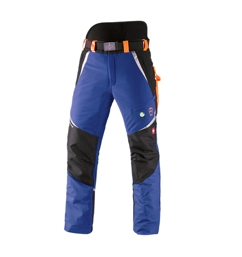 Forestry / Cut Protection Clothing: e.s. Forestry cut protection trousers, KWF + royal/high-vis orange 2