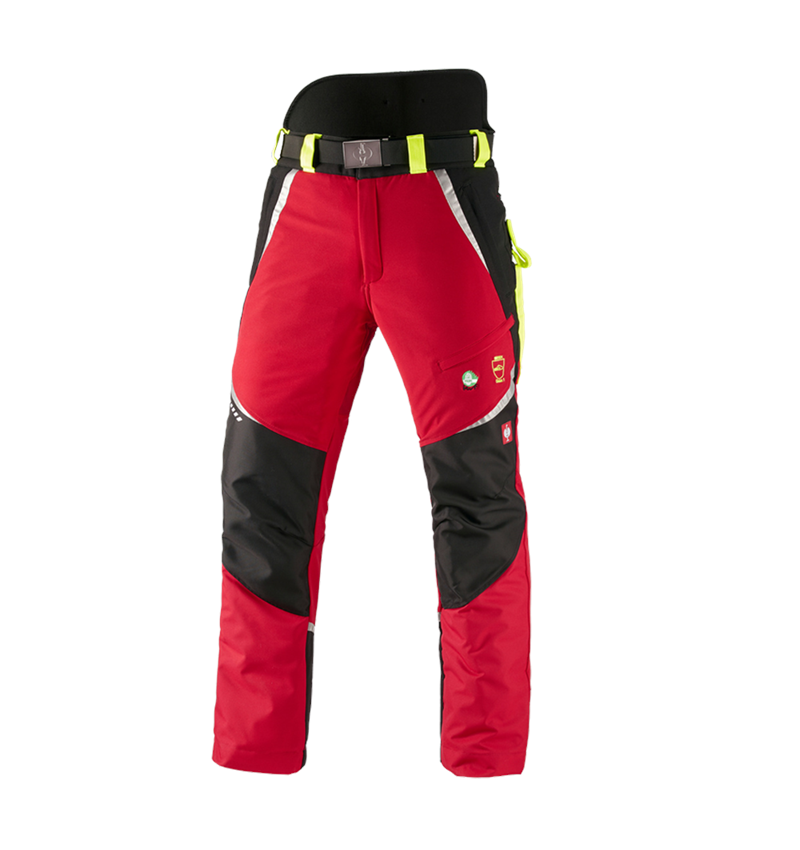 Work Trousers: e.s. Forestry cut protection trousers, KWF + red/high-vis yellow 2