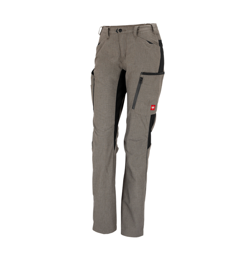 Work Trousers: Ladies' trousers e.s.vision + stone melange/black 2
