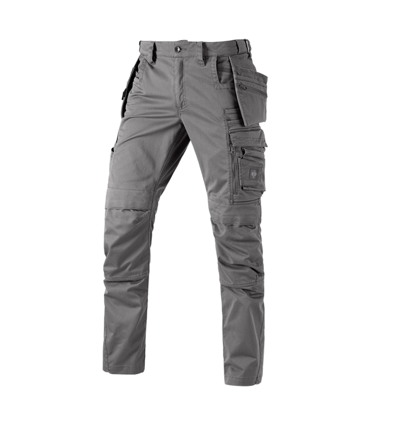 Work Trousers: Trousers e.s.motion ten tool-pouch + granite 1