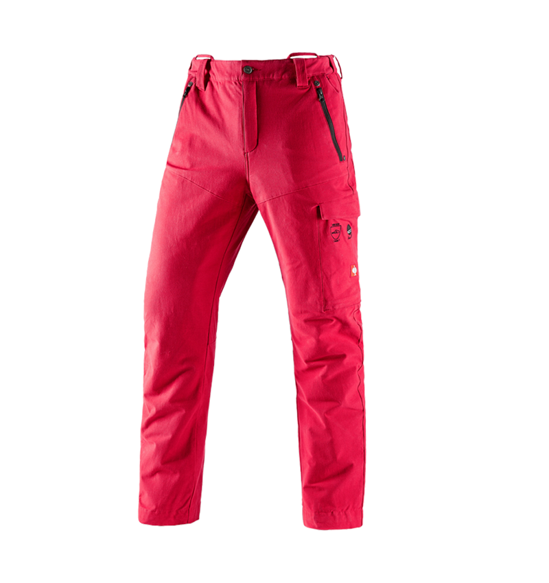 Work Trousers: Forestry cut protection trousers e.s.cotton touch + fiery red 2