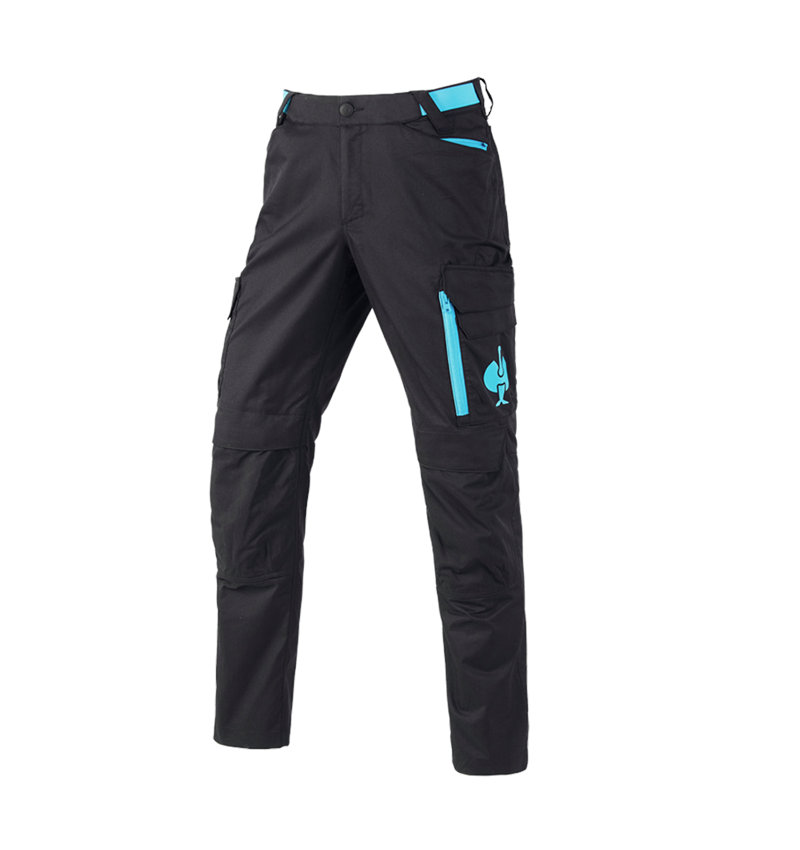 Topics: Trousers e.s.trail + black/lapisturquoise 2