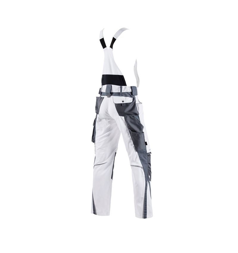 Work Trousers: Bib & brace e.s.motion + white/grey 3