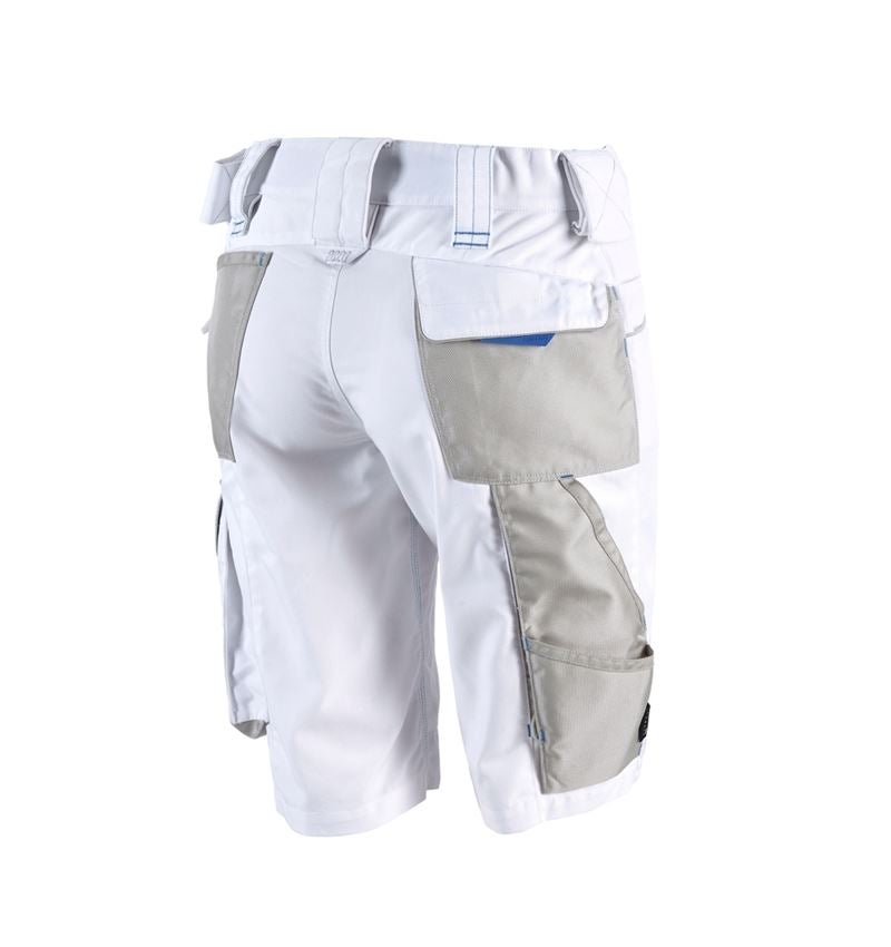 Work Trousers: Shorts e.s.motion 2020, ladies' + white/gentianblue 3