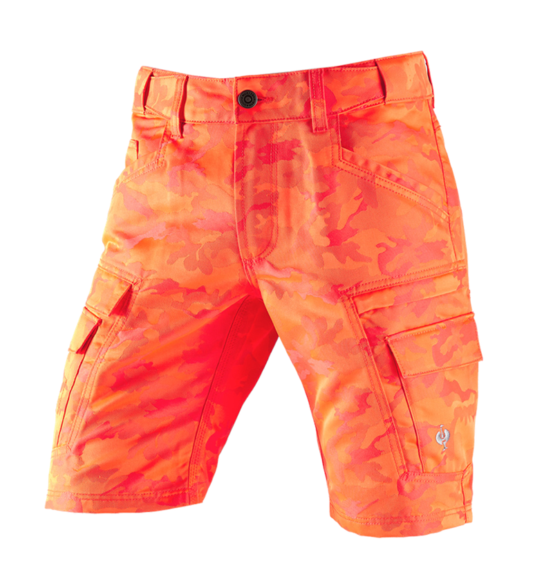 Arbejdsbukser: e.s. shorts color camo + camouflage rød 2