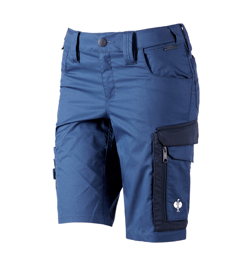 Work Trousers: Shorts e.s.concrete light, ladies' + alkaliblue/deepblue 2