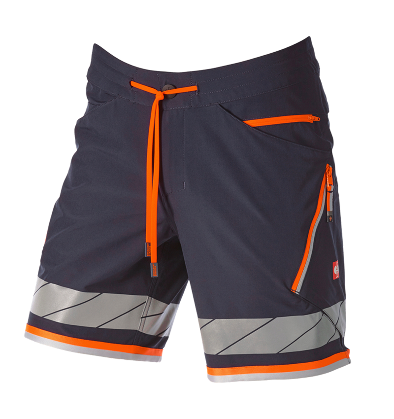 Work Trousers: Reflex functional shorts e.s.ambition + navy/high-vis orange 7