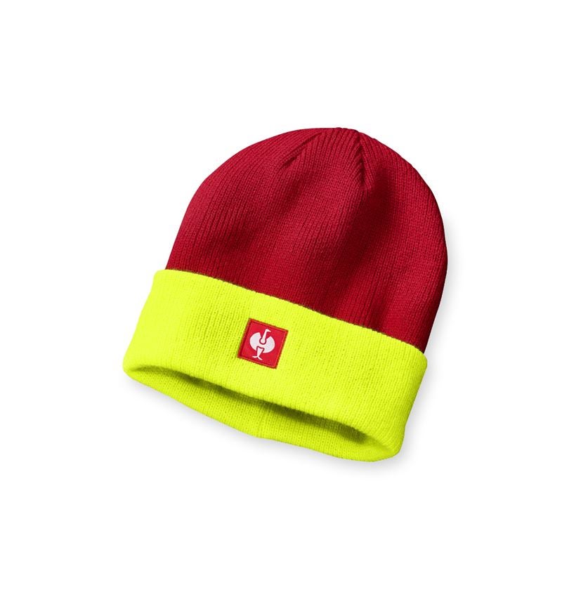 Accessories: Knitted cap e.s.motion 24/7 + red/high-vis yellow