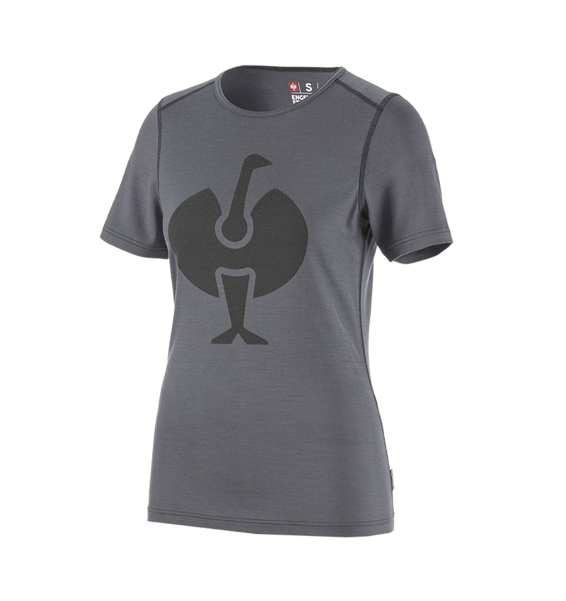 Cold: e.s. T-shirt Merino, ladies' + cement/graphite 2