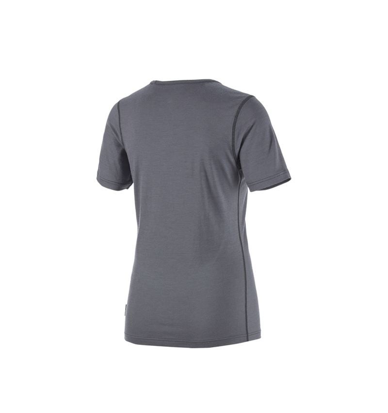 Thermal Underwear: e.s. T-shirt Merino, ladies' + cement/graphite 3