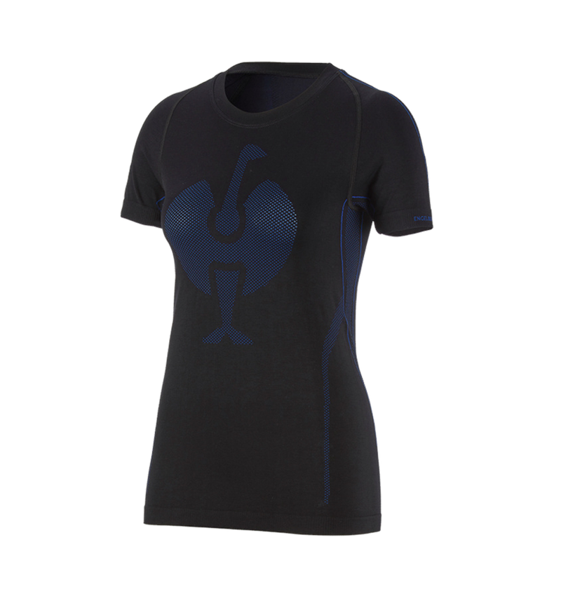 Cold: e.s. functional-t-shirt seamless-warm, ladies' + black/gentianblue 2