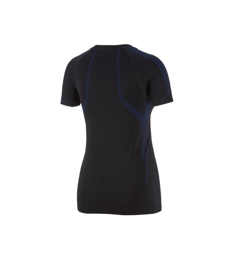 Thermal Underwear: e.s. functional-t-shirt seamless-warm, ladies' + black/gentianblue 3