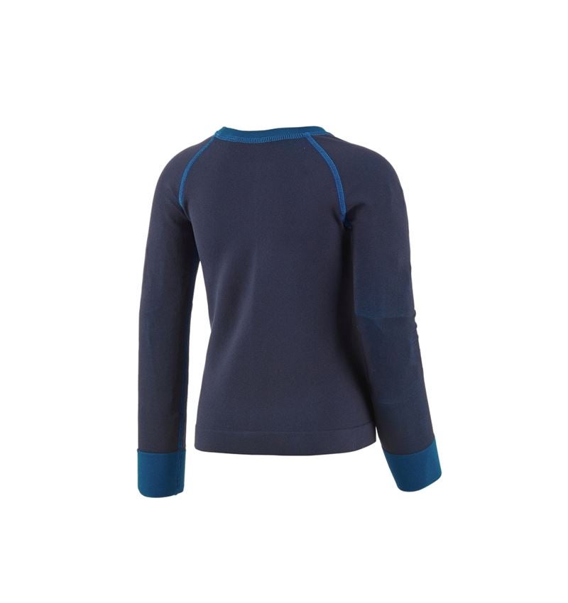 Funktionelt Undertøj: e.s. T-shirt med lange ærmer seamless - warm, børn + mørkeblå 3