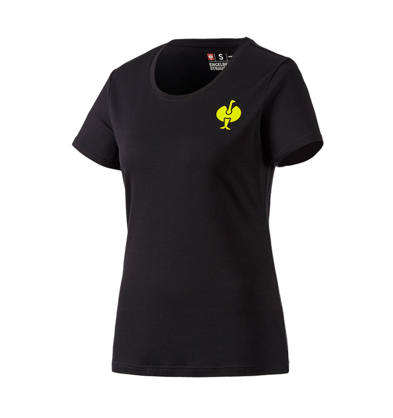 Beklædning: T-Shirt Merino e.s.trail, damer + sort/syregul 2