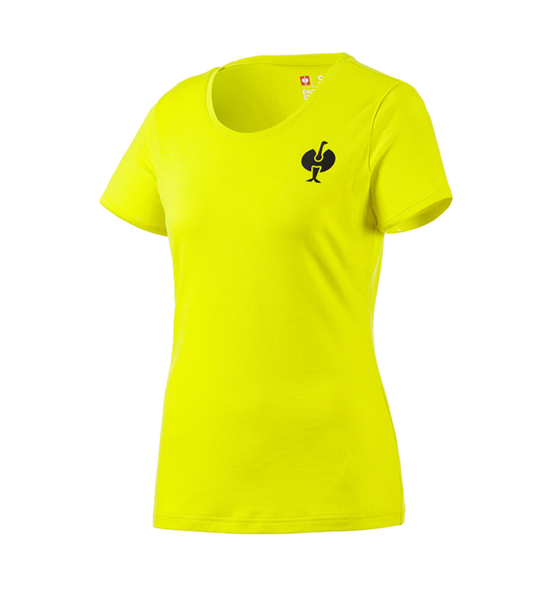 T-Shirts, Pullover & Skjorter: T-Shirt Merino e.s.trail, damer + syregul/sort 3