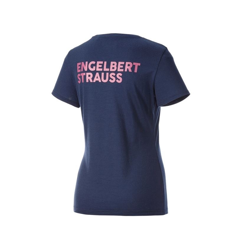 T-Shirts, Pullover & Skjorter: T-Shirt Merino e.s.trail, damer + dybblå/tarapink 6